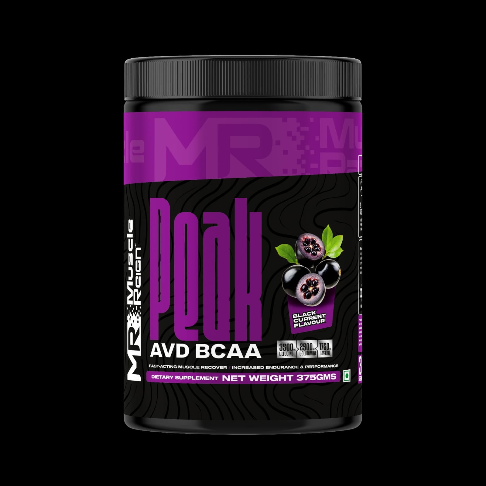 Muscle Reign Peak AVD BCAA Supplement in Black Currant Flavor, the best recovery supplement for muscle growth